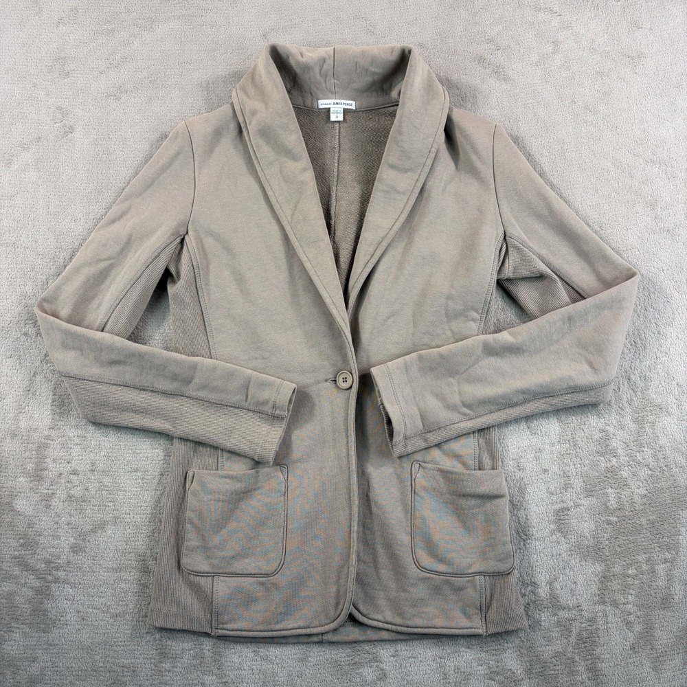 James Perse Standard Shawl Collar One Button Blazer Women 3 Large Tan NWOT $225